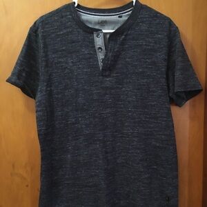 Lee Henley Black Short Sleeve Shirt